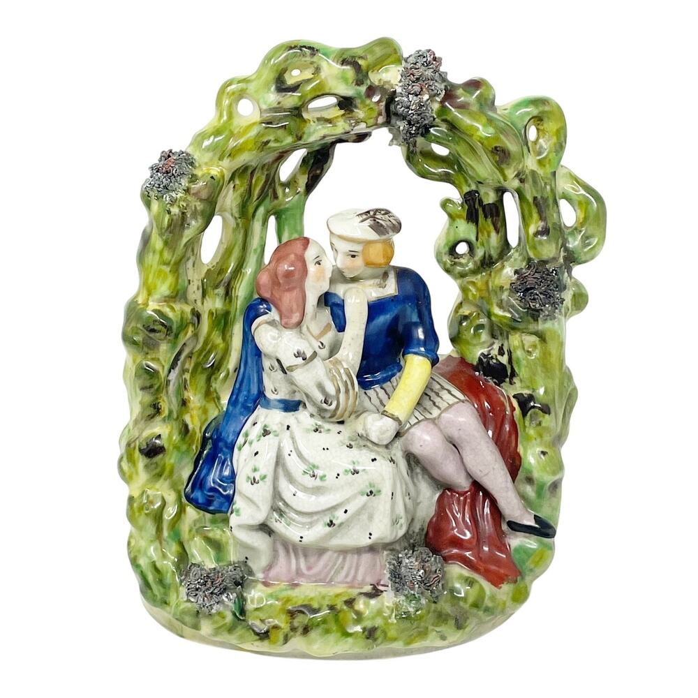 Vintage Mojalica Romantic Couple Under Arbor Ceramic‎ MCM Mid Century 9.5 Inches